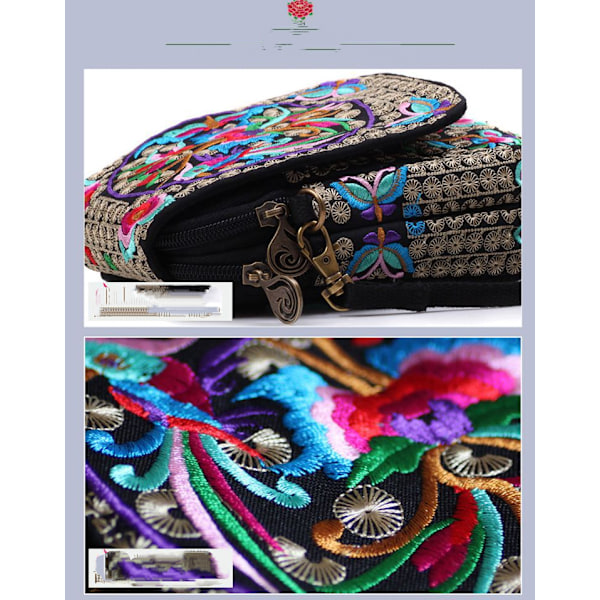 Kirjailtu reppu-laukku naisille  Laukut Vintage Hippie reppu laukku Canvas olkalaukku naisille tytöille-10011