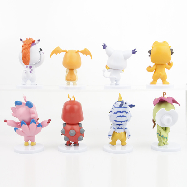8 st Digital Monster Adventure Agumon Gabumon Mini Figurer Set Digimon Leksaker, Söta Cartoon Minifigurer Dockor, Överraskning Jul Födelsedagspresent till Barn