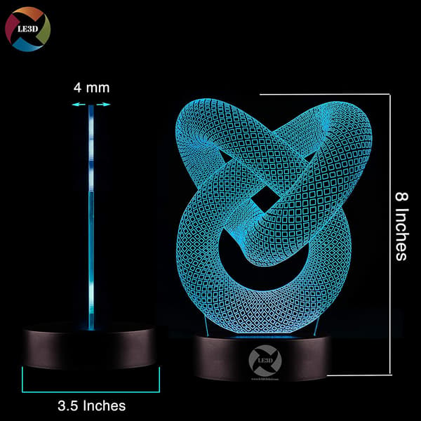 3D Optisk Illusions Natlampe - 7 LED Farveskiftende Lampe