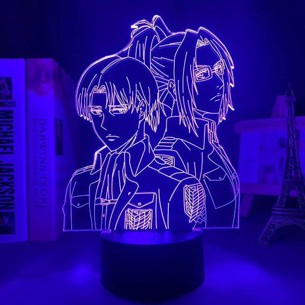 Attack on Titan 3D Anime Lampe Natt Levi Ackerman Illusjon N