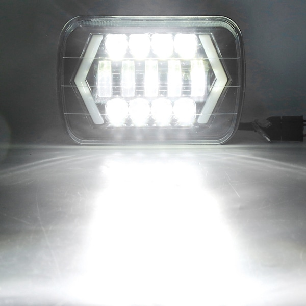 300W 7 tommers LED-bilfrontlys i aluminiumskall, firkantet, passer til Jeep Wrangler