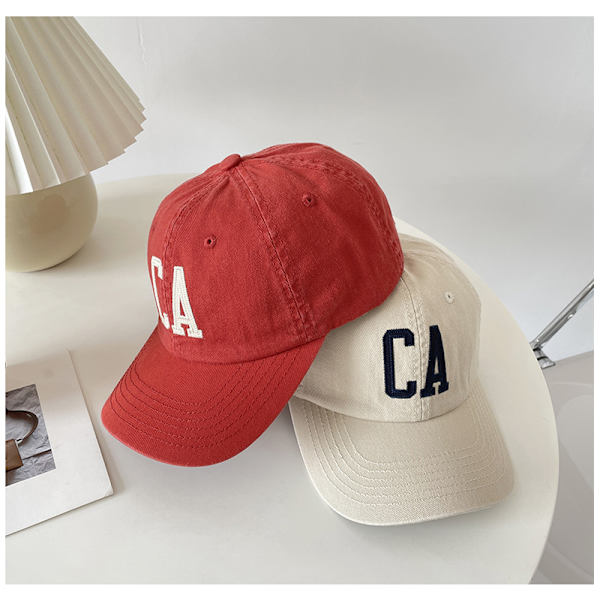 Hat, Baseball Cap, Bomuldsvask, CA Bogstav, Blød Top, Versati White