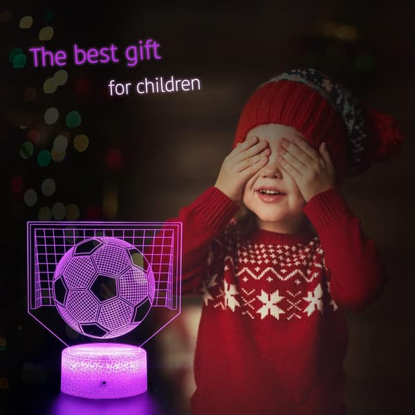 Basketball Nattlys, 3D Illusjon LED Lampe, 16 Farger Dimmbar
