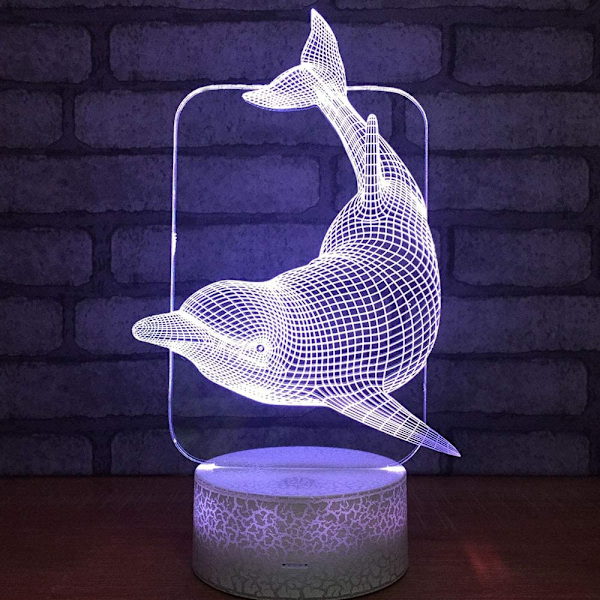 3D LED Hjort Optisk Illusion Sensor Natlampe med Smart T