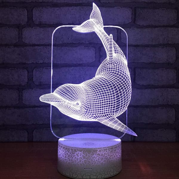 3D LED Hjort Optisk Illusjon Sensor Nattlys med Smart T