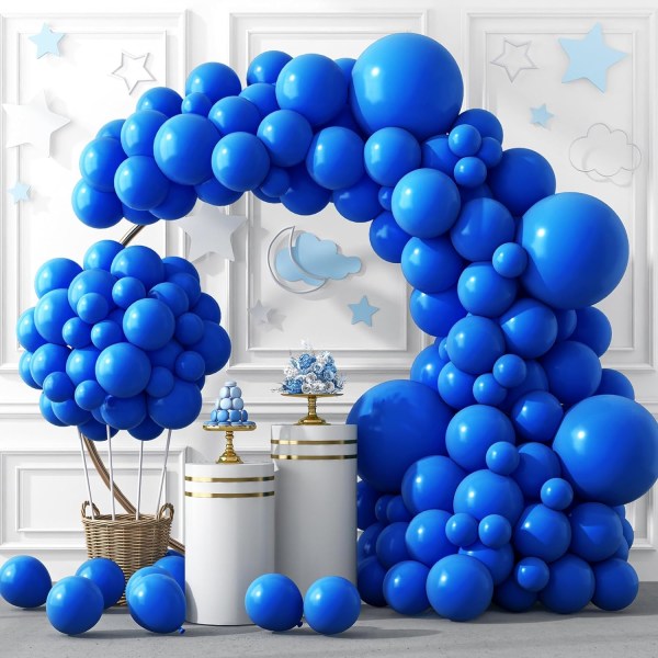 129 stk mørkeblå ballonger i forskjellige størrelser 18 12 10 5 tommer for girlanderbue til bursdag, kjønnsavsløring, babyshower, konfirmasjonsfestdekorasjon Dark Blue
