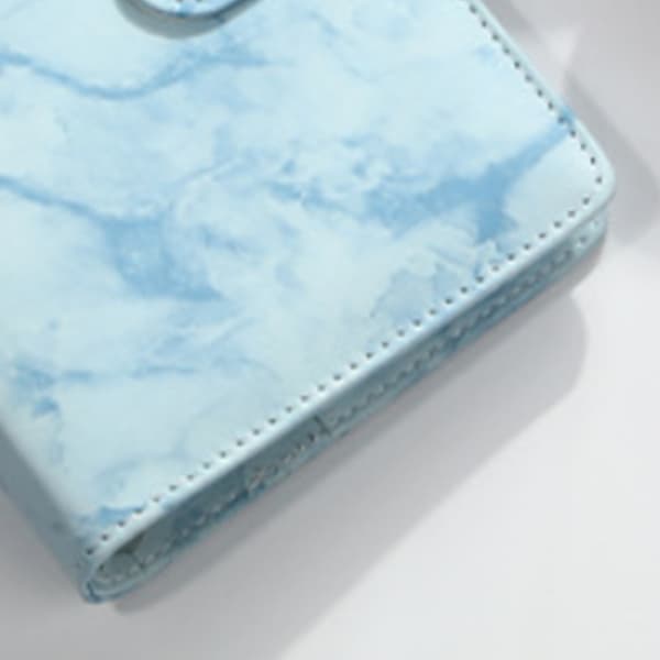 A6 Notebook Binder Lille Bærbar Azure Blå PU Læder Notebook Journal Løs Blad Binder