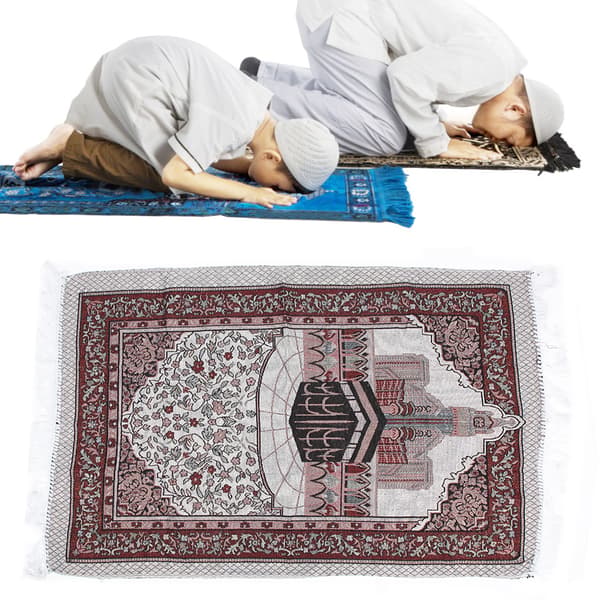 Polyester Rektangulær Foldbar Muslimsk Bøn Meditation Måtte Pilgrimsrejse Tæppe