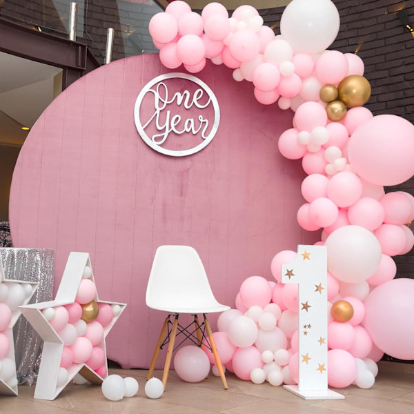 129 stk. lyserøde balloner i forskellige størrelser 18 12 10 5 tommer til guirlandebue, lyserøde balloner til Valentinsdag fødselsdag baby shower køn afsløring bryllup Pink