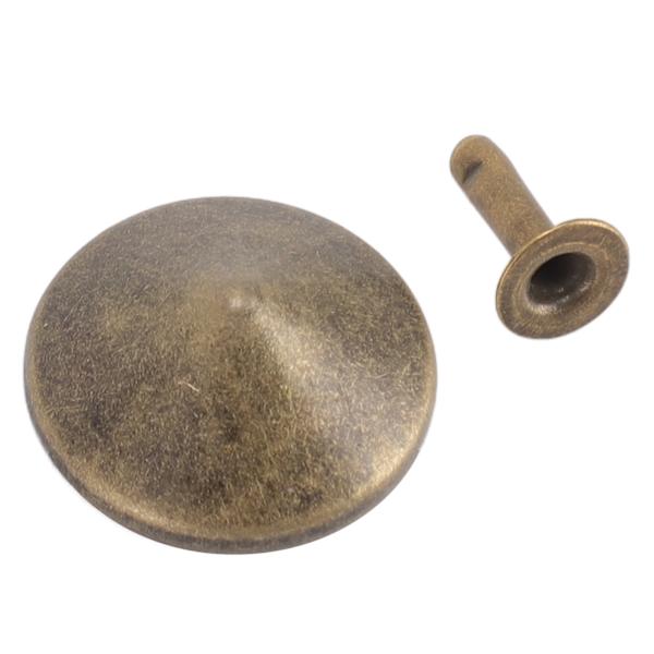 100 set svampnitar nitar 22mm DIY järnkon spikar och nitar svampspets huvudnit nitar för reparation av väskor skor brons