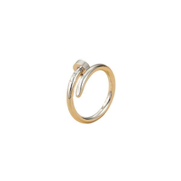 Spiker Ring 18K Gult Gull/Hvitt Gull Ring Kjærlighetsring For Kvinner Bursdag Julegaver（Sølv）
