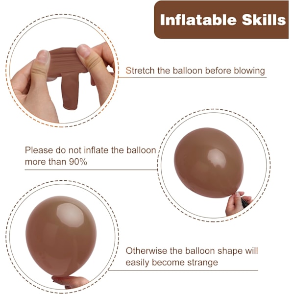 129 st bruna ballonger i olika storlekar 18 12 10 5 tum för girlangbåge, premium bruna latexballonger för födelsedagsfest examen bröllopsdag Brown
