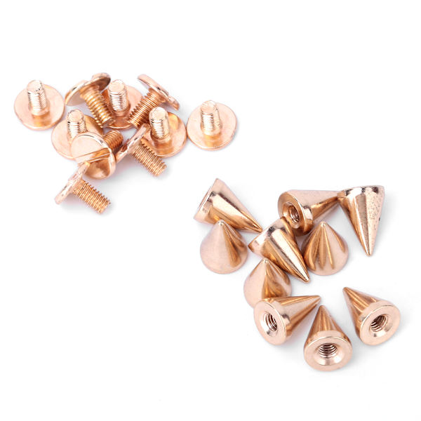 50 st 7*10 mm kula spikar punk nitar läderhantverk nitar DIY kläddekoration (guld)