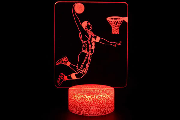 Bordlampe 3D Natlys Basketball Skydning Cool Posering Dunk