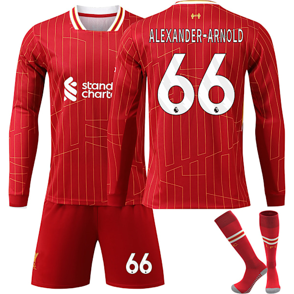 Fotbollströja Set, Liverpool NO.66 Fotbollströja för Pojkar Flickor, Andningsbar Snabbtorkande Fotbollskostym, Långärmad set XXXL