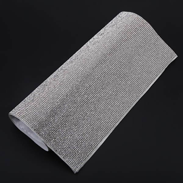 24*40cm Resin Crystal Mesh Banding for Smykker Telefon Skal Veske Klær Dekorasjon(hvit)