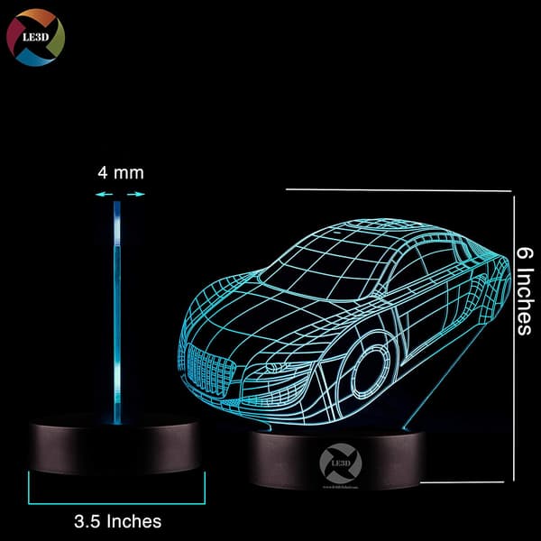 3D Optisk Illusions Natlampe - 7 LED Farveskiftende Lampe