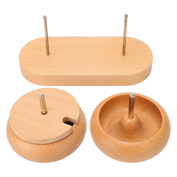 Perle Spinner Skål Poleret Træ Dæksel Metal Aksel Stabil Oval Base Perle Maker til Smykkefremstilling DIY