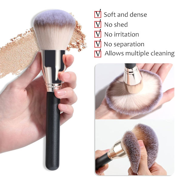 Sminkborste Set 4 st Premium Foundation Syntetisk Puder Concealers Sminkborstar Stora Kosmetiska Borstar, Presentset
