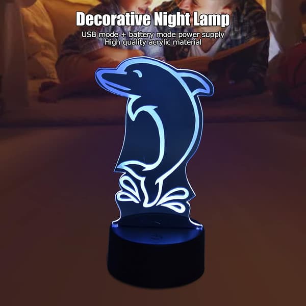 Natlampe, USB-opladning Touch Control 3D Natlampe f