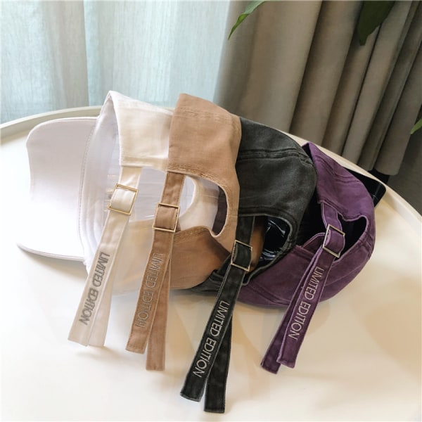 Hatt Dam Frågetecken Enkel Broderi Retro Sommar Shad White