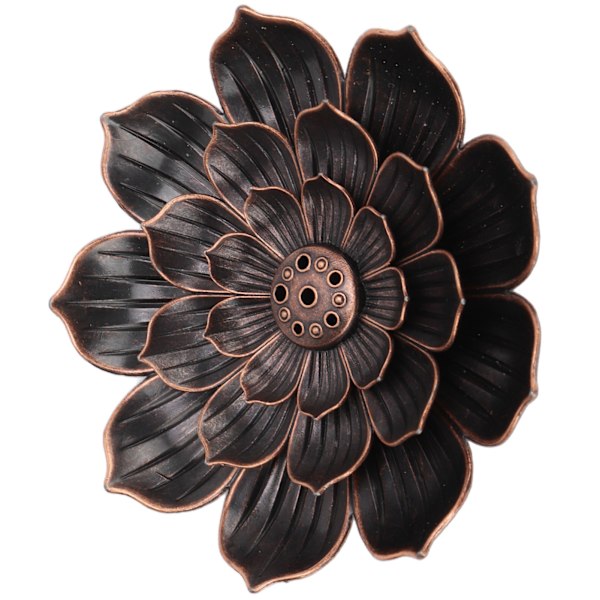 Røgelseholder i metal, 3 lag, unikt orientalsk look, lotus røgelsebrændere til meditationsrum, yogarum