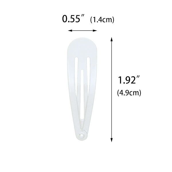 40 stk hvite metallspenner for hår, 5 cm spenner for dametilbehør white