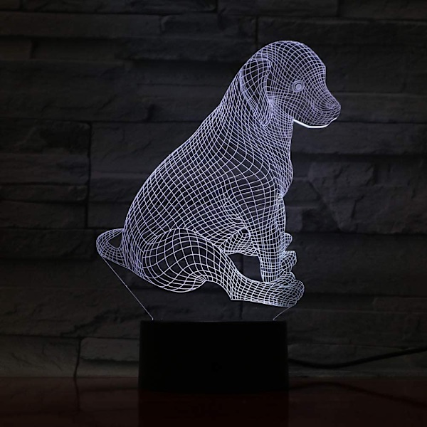 3D Natlampe Optisk Illusion Lys 7 Farveskiftende Touch