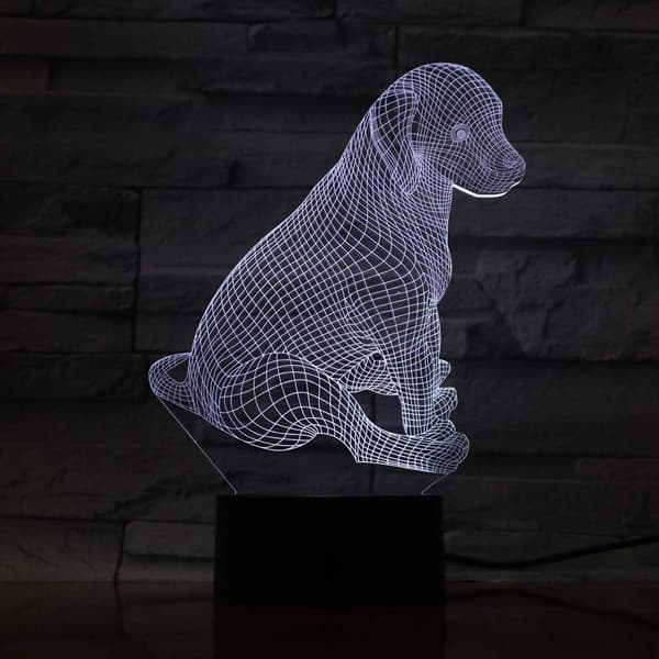 3D Nattlampe Optisk Illusjon Lys 7 Fargeskiftende Berøring
