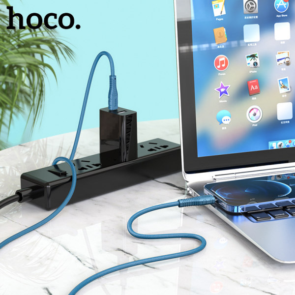 hoco. X67 PD silikonladdningsdatakabel för iPhone 20W fas
