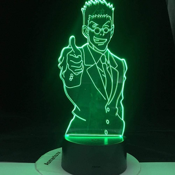 3D Illusions nattlys skrivebordslampe LEORIO PARADINIGHT Hunter X Anime Illusions bordlampe Hjem Soverom Dekorasjon Led 7 Farge Skiftende Berøring