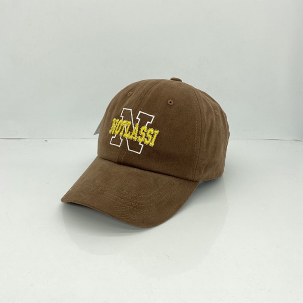 Hatt Dam Enkla Bokstäver Broderi Casual All-Match Baseba Brown