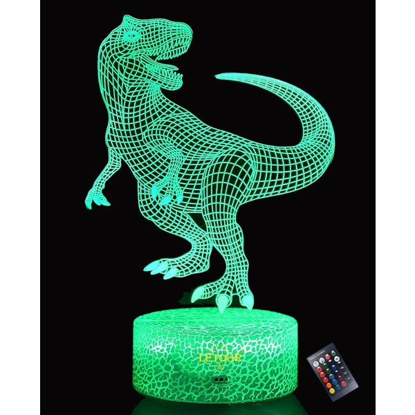 Nattljus för barn Dinosaurie 3D Nattljus tumlare Illusi
