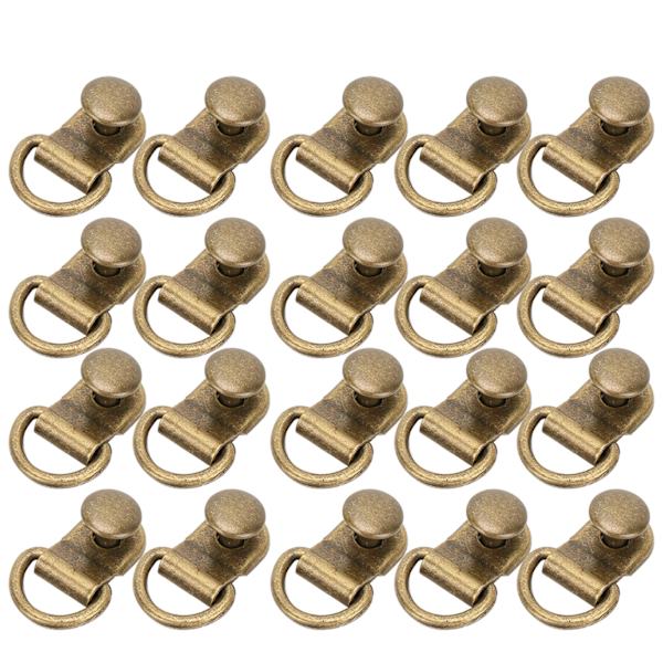 100 sæt snørebånds-øje med D-ring og spænde i messing til sko, lædertasker, gør-det-selv-nitteværktøj, bronze, 9x14mm