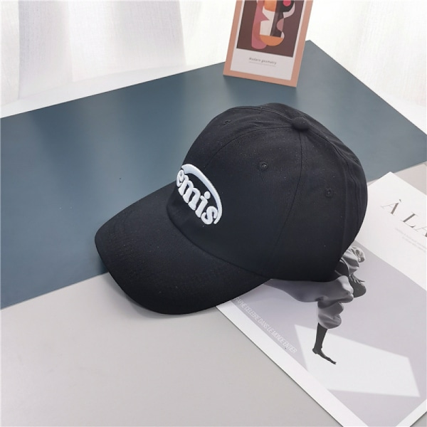 Hatt Brev Broderad Justerbar Baseballkeps Black