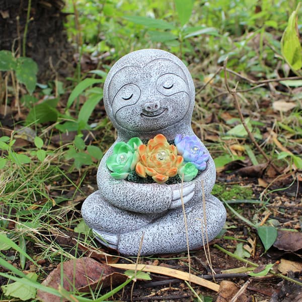 Trädgårdsstaty – Sloth Figurine Vattentät Harts Sukkulent Pl