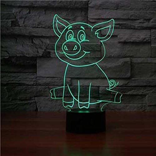 3D Gris Natlampe Dyr USB Touch Switch Dekor Lampe Bord