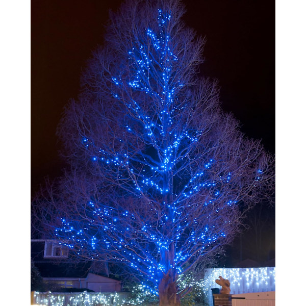 2 pak solcellelyskæder til udendørs brug, 200 LED ekstra lange 72FT solcelledrevne lys med 8 lystilstande, vandtæt udendørs belysningsdekoration til Ga Blue