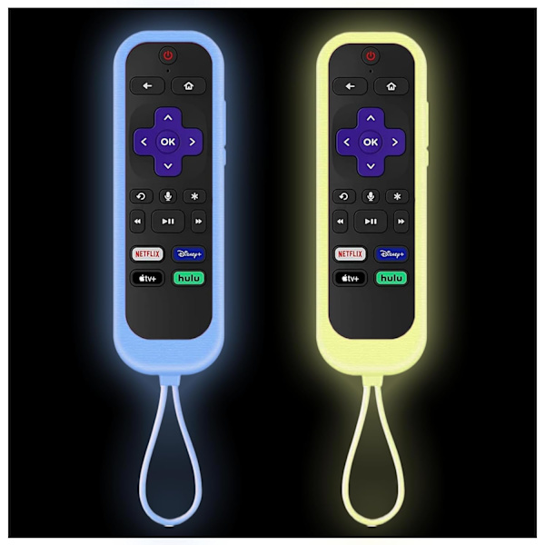 Fjärrkontrollskydd för Roku | 2-pack silikon universal skyddande kontrollfodral för Hisense Roku TV-fjärrkontroll | Onn Roku TV | Roku Streaming Stick | Roku E