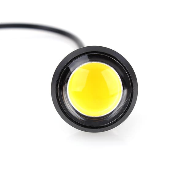 9W 23mm LED Øye-lys for bil, tåkelys, DRL-kjørelys, baklys, gul