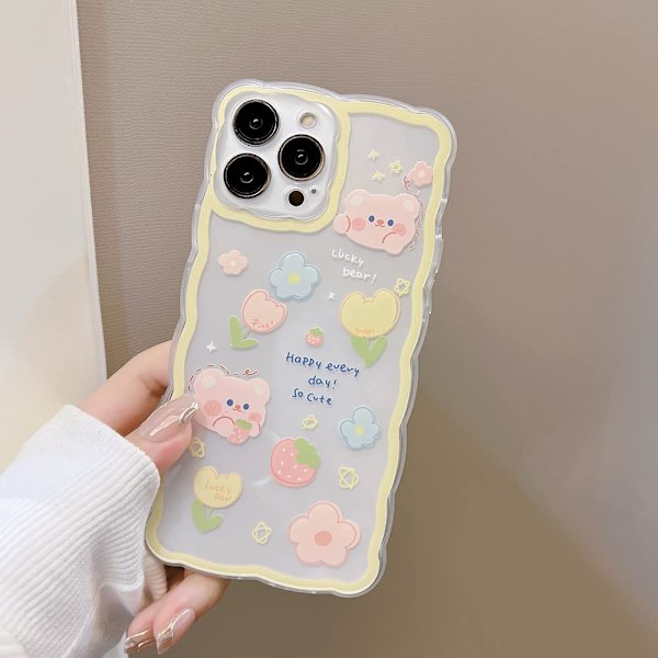 Kompatibel med iPhone 12 Skal Transparent Söta Jordgubbar
