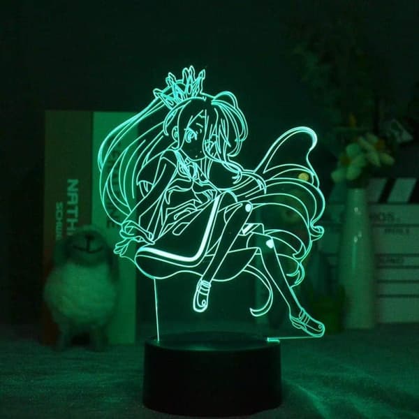 Anime Shiro lampe Kul 3D Illusjon Nattlampe Hjem Rom Dekor