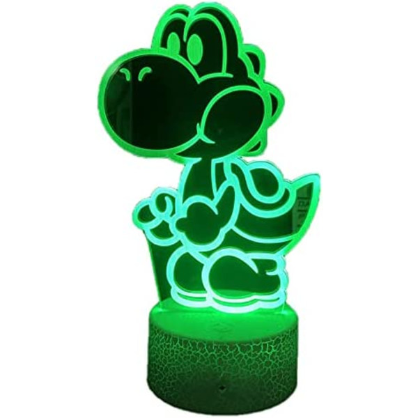 Yoshi 3D nattlampa, 16 färger julbelysning present RGB