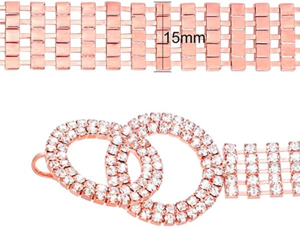 Dam bälte med strass, silver, glänsande diamant, modekristall, L Rose