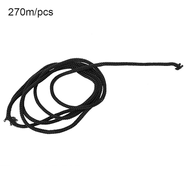 270m/kpl 3mm polypropeeniköysi punottu PP-naru kiristysnauha DIY-tunnistekorttilanyard (musta)