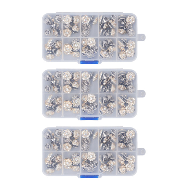 150 stk. elegante knapper i blank metall og plast for enkel DIY, damebrosjer til kjole, genser, bukser, rose