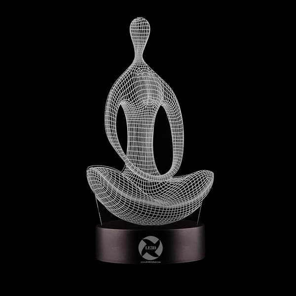 3D Optisk Illusjon Nattlys - 7 LED Fargeskiftende Lampe