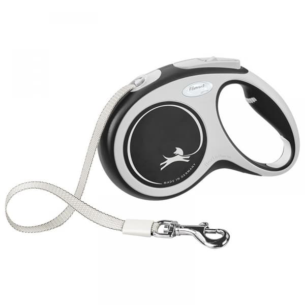 Nytt Komfortabelt Uttrekkbart Hundebånd (Tape), 3 meter, for Medium Black