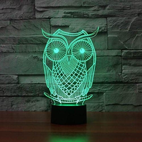 3D Ugle Ørn Nattlys Dyr Lampe Berøringsbryter Dekor Bordlampe
