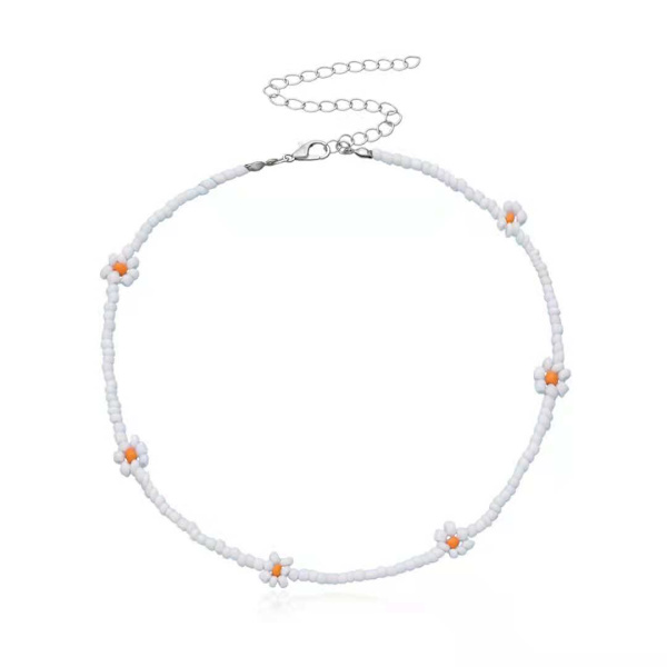 Färgglada pärlhalsband med prästkragar, handgjorda pärlor, bohemisk stil